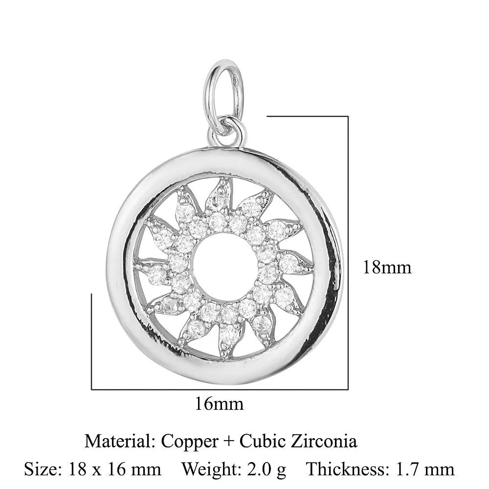 1 Piece Copper Zircon 18K Gold Plated Sun Star Eye