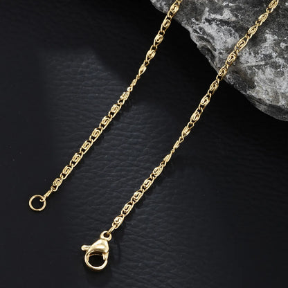 Xuping Modern Style Solid Color Stainless Steel Plating Chain 14k Gold Plated Necklace