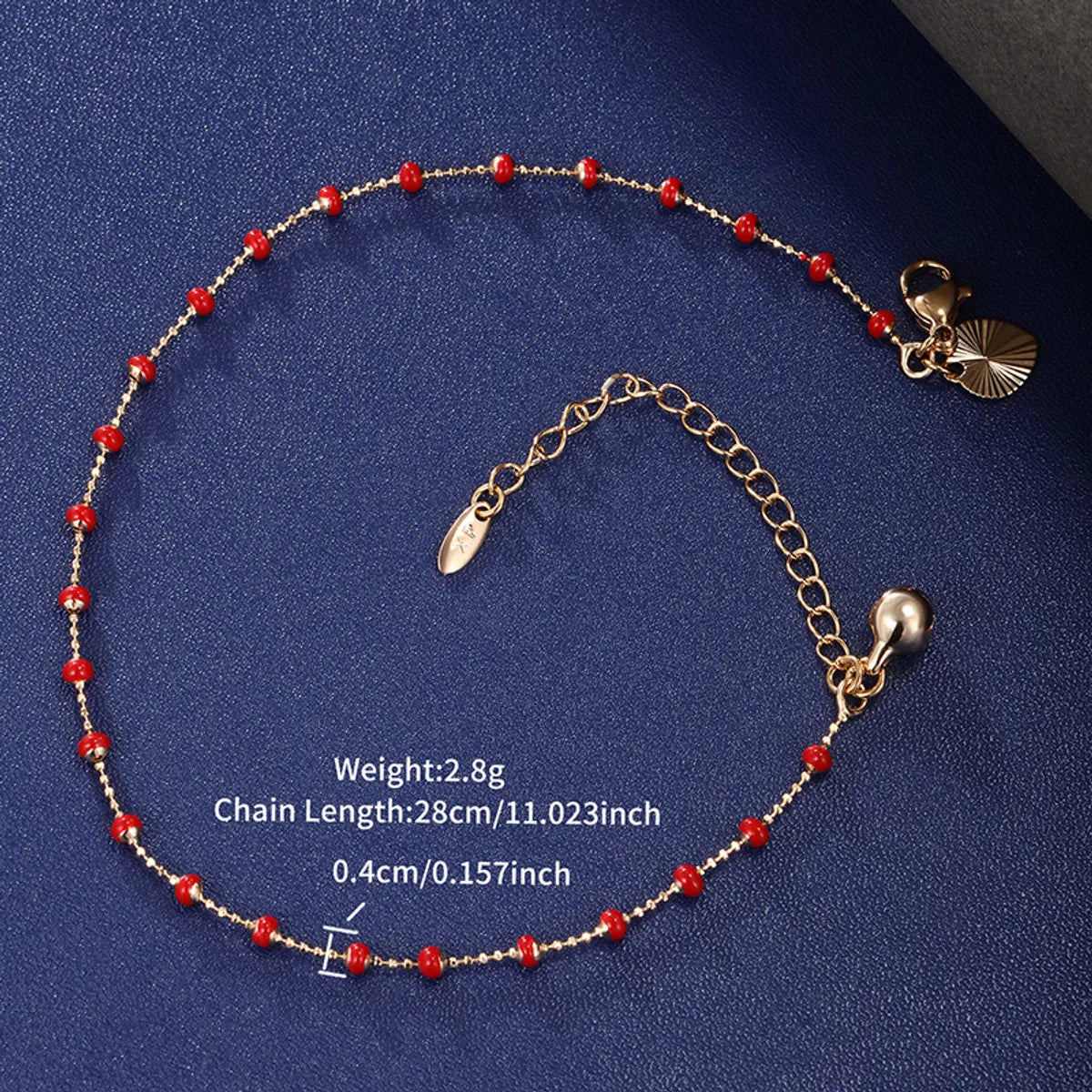 XUPING Simple Style Commute Round Alloy Copper Alloy Enamel 18K Gold Plated Women's Anklet