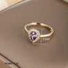 Xuping Simple Style Commute Water Droplets Alloy Plating Inlay Artificial Gemstones 14k Gold Plated Women'S Rings