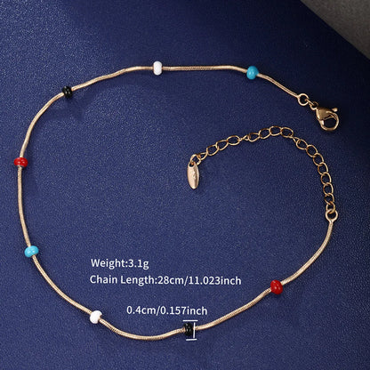 XUPING Simple Style Geometric Alloy Copper Alloy Enamel 18K Gold Plated Women's Anklet