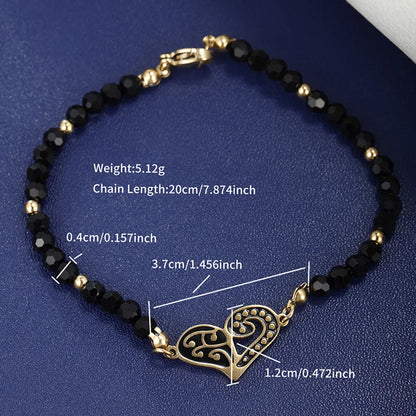 Wholesale Jewelry XUPING Simple Style Geometric Star Heart Shape 304 Stainless Steel Beaded Artificial Gemstones 18K Gold Plated Beaded Inlay Bracelets