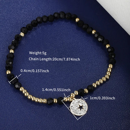 Wholesale Jewelry XUPING Simple Style Geometric Star Heart Shape 304 Stainless Steel Beaded Artificial Gemstones 18K Gold Plated Beaded Inlay Bracelets