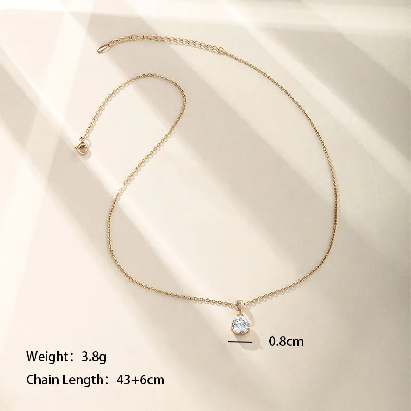 Xuping Simple Style Round Alloy Copper Alloy Plating Inlay Artificial Gemstones Artificial Diamond 14k Gold Plated 18k Gold Plated White Gold Plated Women'S Choker