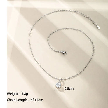 Xuping Simple Style Round Alloy Copper Alloy Plating Inlay Artificial Gemstones Artificial Diamond 14k Gold Plated 18k Gold Plated White Gold Plated Women'S Choker