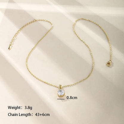 Xuping Simple Style Round Alloy Copper Alloy Plating Inlay Artificial Gemstones Artificial Diamond 14k Gold Plated 18k Gold Plated White Gold Plated Women'S Choker