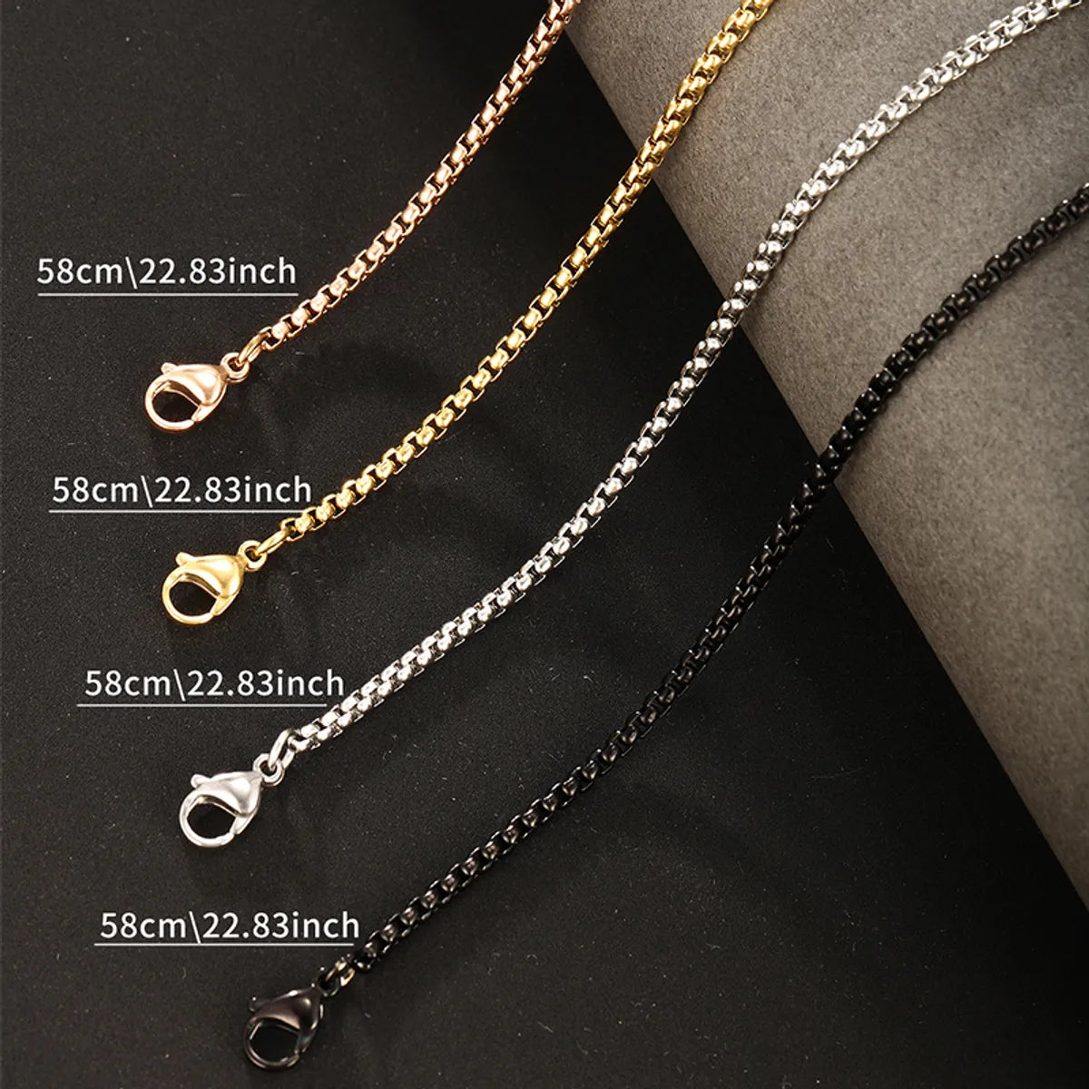 Xuping Simple Style Solid Color Stainless Steel Plating 14k Gold Plated 18k Gold Plated White Gold Plated Men's Necklace