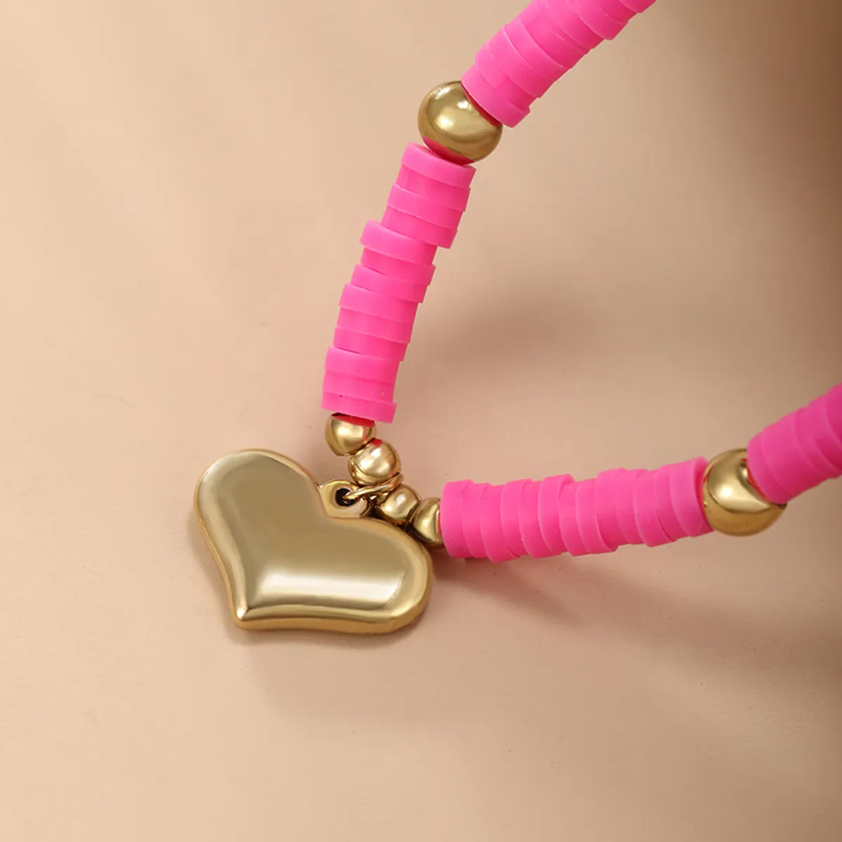 Xuping Sweet Heart Shape Stainless Steel Rope Beaded Knitting Plating 14k Gold Plated Valentine's Day Women's Bracelets