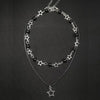 Y2K Hip-Hop Star Alloy Beads Silver Plated Unisex Pendant Necklace