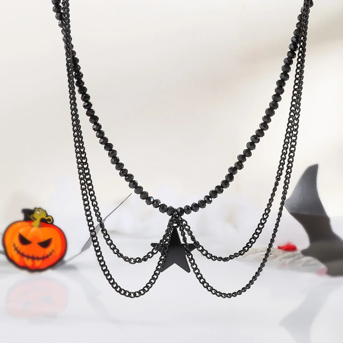 Y2K Retro Cool Style Pentagram Plastic Iron Wholesale Pendant Necklace