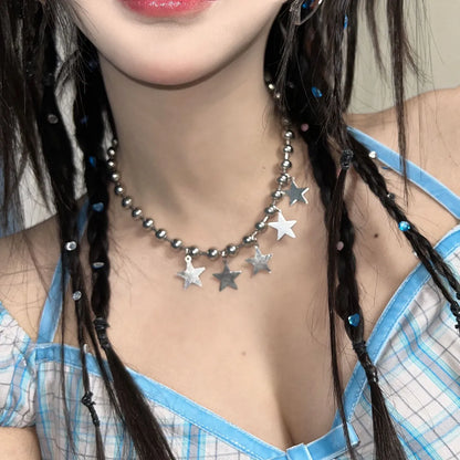 Y2k Star Alloy Tassel Plating Women'S Choker