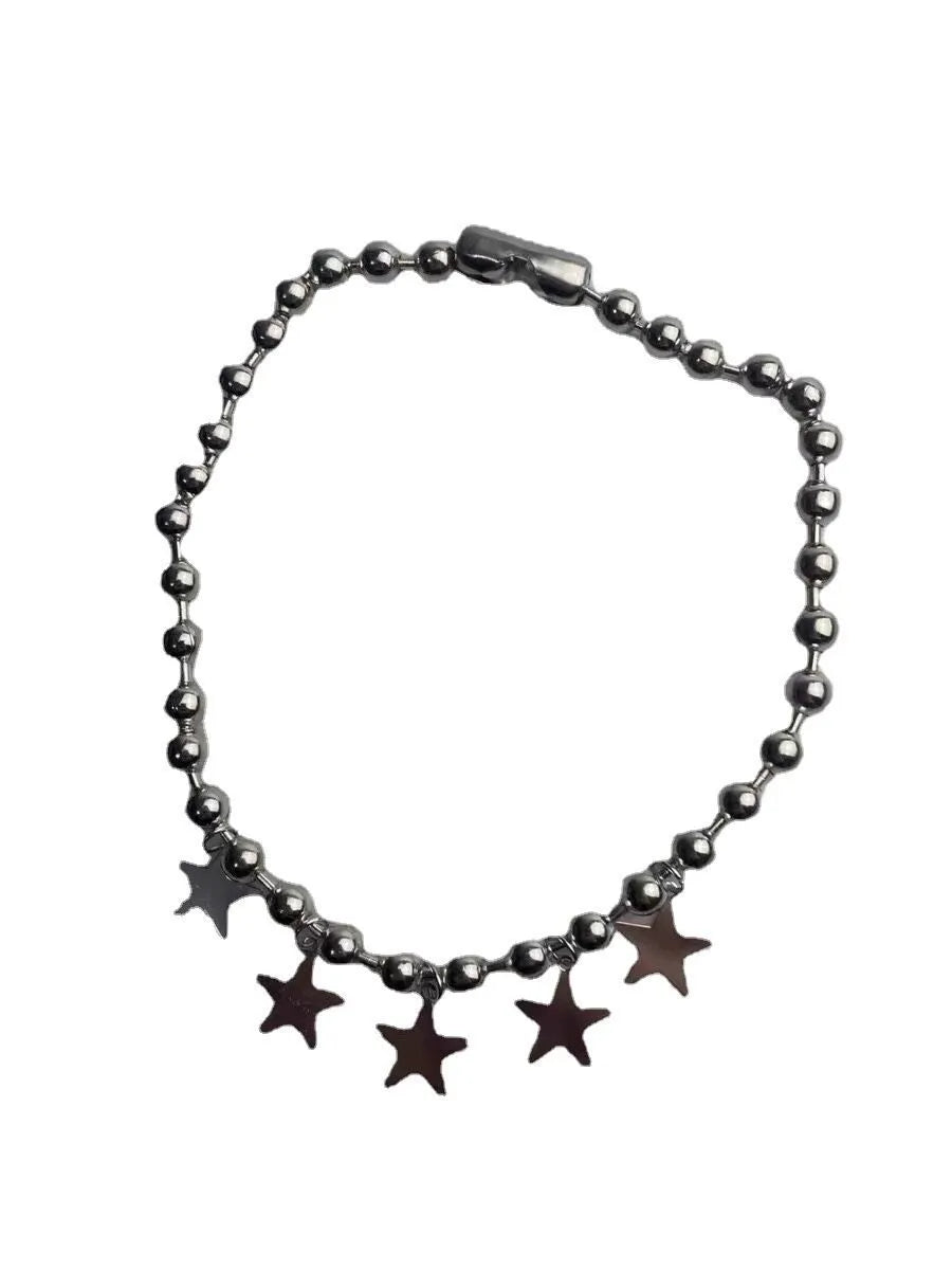 Y2k Star Alloy Tassel Plating Women'S Choker