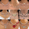 Wholesale Jewelry Y2K Sweet Star Butterfly Alloy Turquoise Iron Beaded Knitting Enamel Layered Necklaces