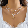 Wholesale Jewelry Y2K Sweet Star Butterfly Alloy Turquoise Iron Beaded Knitting Enamel Layered Necklaces