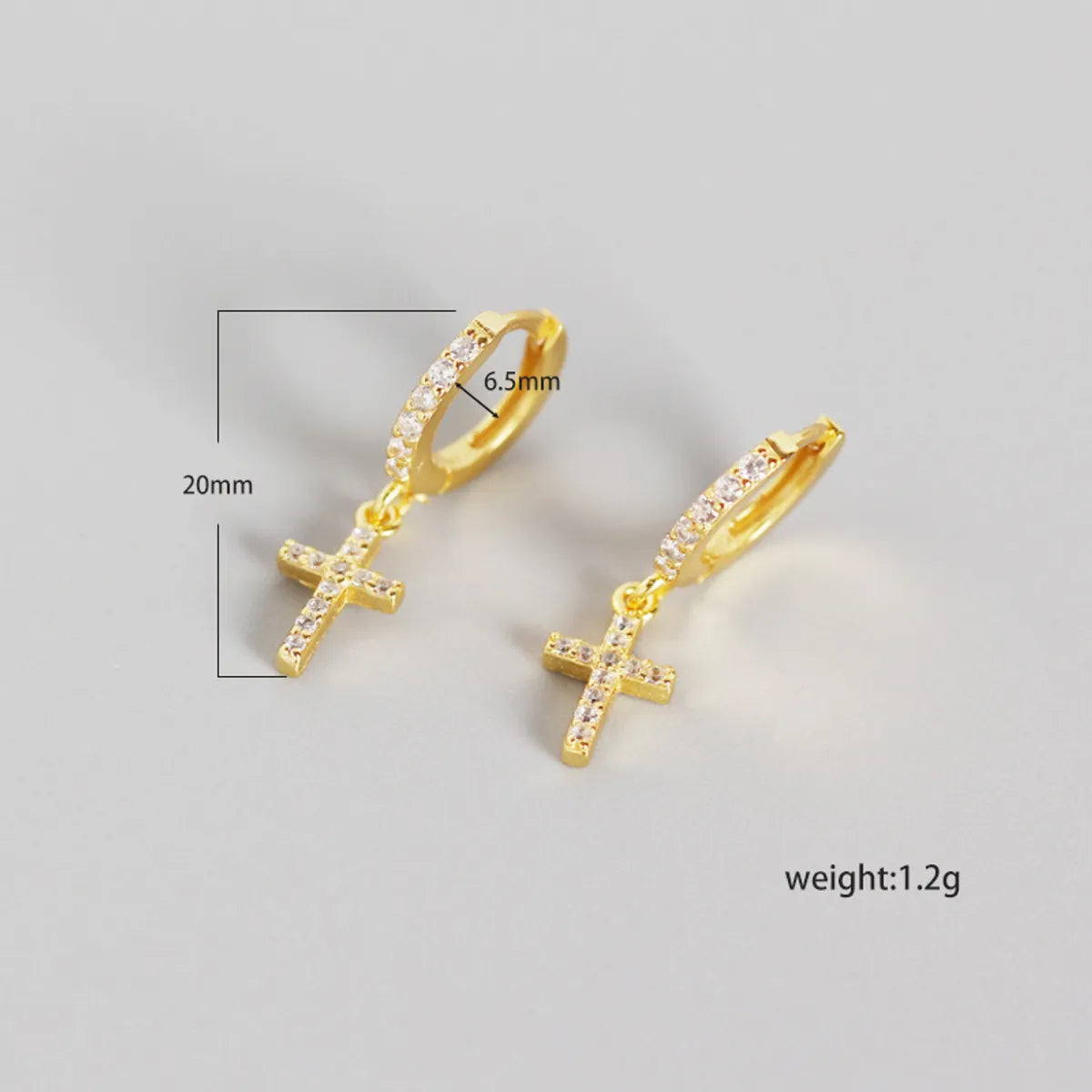 Fashion Cross Diamond Gem Earrings