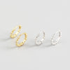 Yhe0174 S925 Sterling Silver Round Beads With Diamonds Earrings