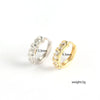 Yhe0201 S925 Sterling Silver Geometric Diamond Personalized Ear Buckle White Earrings