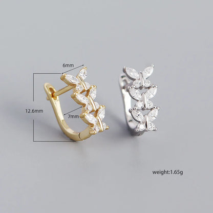 Yhe0368 Earrings S925 Silver Butterfly Diamond U-shaped Ear Buckle Silver Earrings