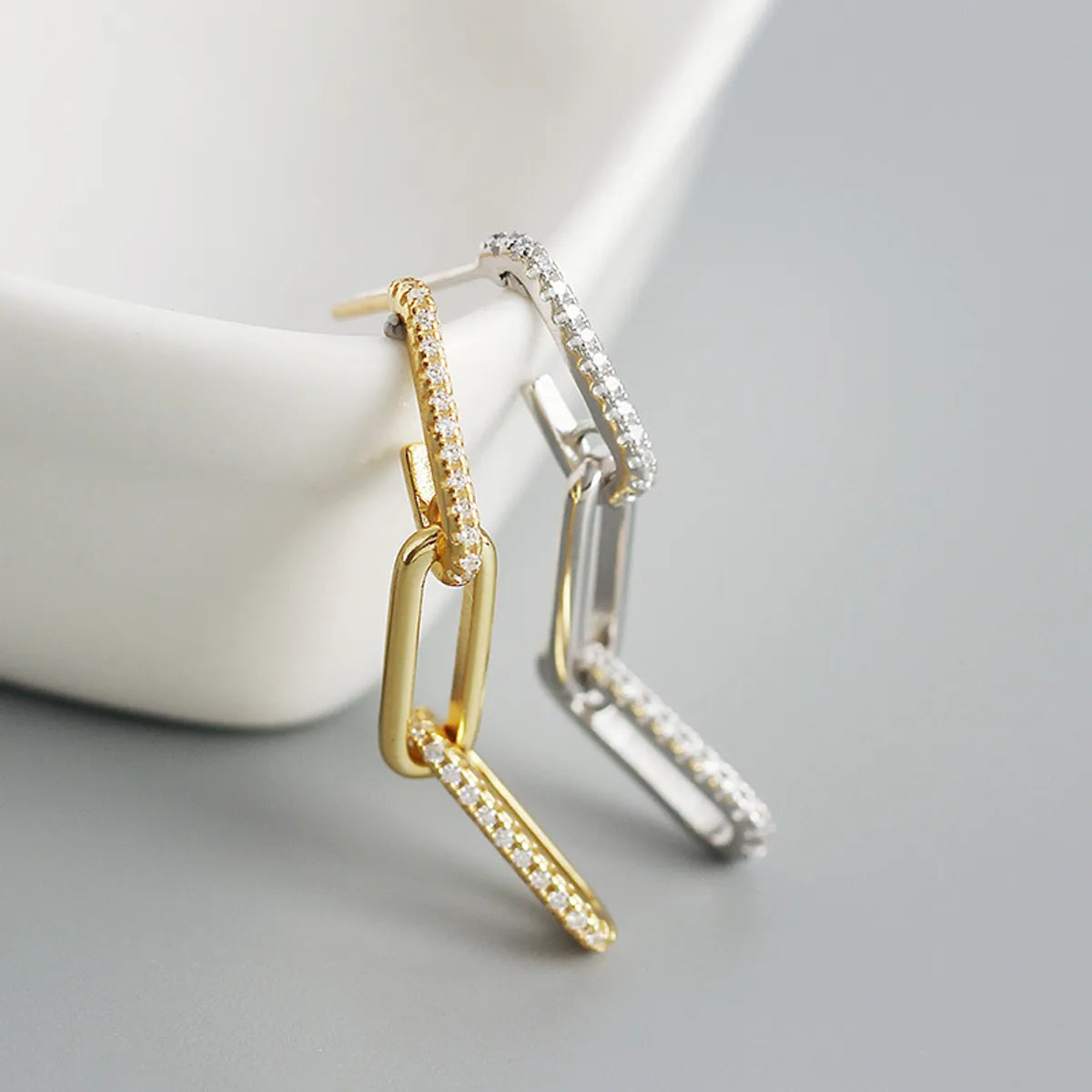 Fashion Geometric Plating Gem Earrings