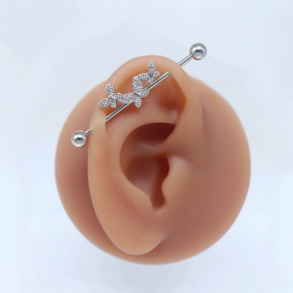 Youth Butterfly Ear Studs And Ear Bone Nails Copper Electroplating Animal Pattern