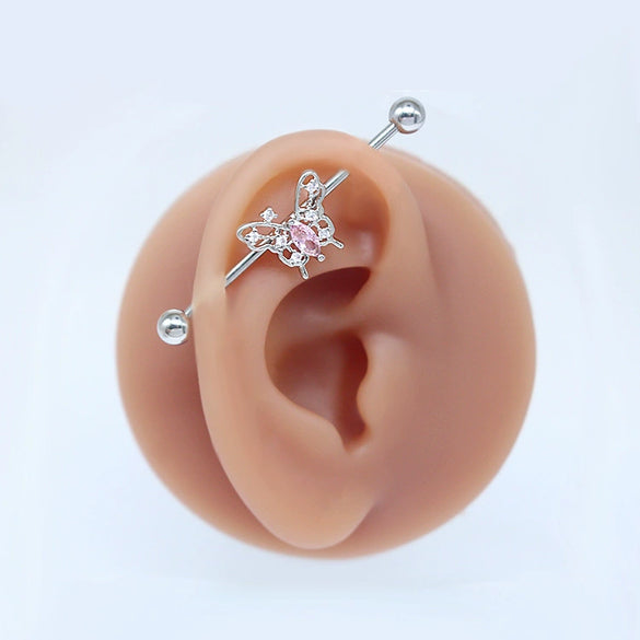 Youth Butterfly Ear Studs And Ear Bone Nails Copper Electroplating Animal Pattern