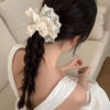 Zhao Lusi  White Ballet Style Hollow Lace Hair Band  Princess Fever Fabric Large Intestine Ring