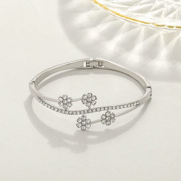 Zinc Alloy Animal Style Electroplated Open Bracelet For Women