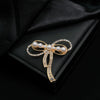 Zinc Alloy Bow Pearl Rhinestone Brooch Electroplating