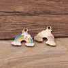 Zinc Alloy Cartoon Rainbow Cloud Pony Pendant With Dripping Oil Electroplated Alloy Jewelry Accessory For Necklace Bracelet And Earrings
