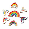 Zinc Alloy Cartoon Rainbow Cloud Pony Pendant With Dripping Oil Electroplated Alloy Jewelry Accessory For Necklace Bracelet And Earrings