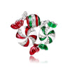 Zinc Alloy Christmas Candy Brooch With Dripping Oil Finish Fruit Food Design Unisex Fashion Clothing Accessory