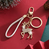 Zinc Alloy Christmas Reindeer Keychain Pendant Creative Festive Decorative Gift Accessory
