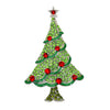 Zinc Alloy Christmas Tree Brooch With Diamond Embellishment Floral Plant Design Oil Drip Finish And Decorative Corsage Style