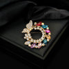 Zinc Alloy Crystal Leaf Wreath Brooch Electroplating Light Luxury Creative Suit Accessories