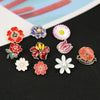 Zinc Alloy Flower Brooch With Painted Oil Cherry Blossoms Electroplated Women's Clothing Accessories