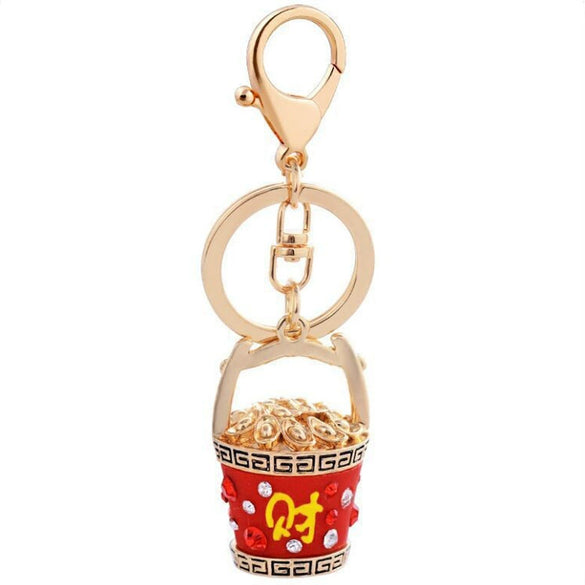Zinc Alloy Fortune Bucket Cornucopia Women's Cute Creative Metal Key Chain