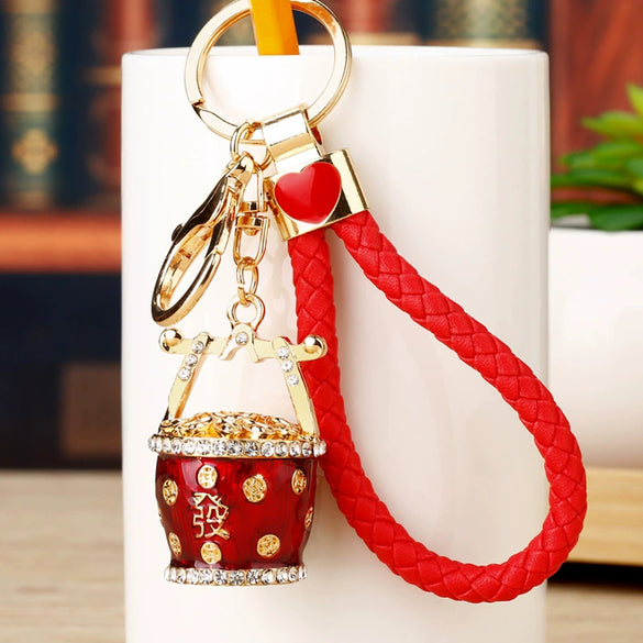 Zinc Alloy Fortune Bucket Cornucopia Women's Cute Creative Metal Key Chain