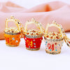 Zinc Alloy Fortune Bucket Cornucopia Women's Cute Creative Metal Key Chain