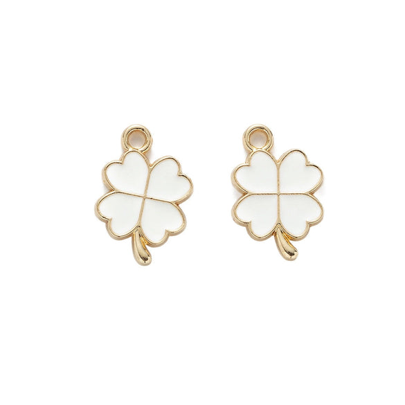 Zinc Alloy Four Leaf Clover Enamel Dripping Oil Pendant Jewelry Accessories For Diy Bracelet Necklace Earrings