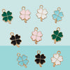 Zinc Alloy Four Leaf Clover Enamel Dripping Oil Pendant Jewelry Accessories For Diy Bracelet Necklace Earrings