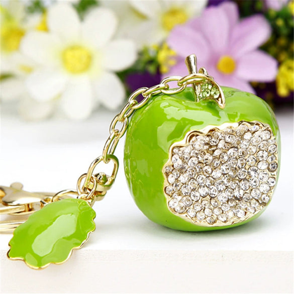 Zinc Alloy Fruit Lemon Car Keychain Diamondencrusted Cartoon Key Chain For Women