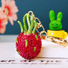 Zinc Alloy Fruit Lemon Car Keychain Diamondencrusted Cartoon Key Chain For Women