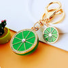 Zinc Alloy Fruit Lemon Car Keychain Diamondencrusted Cartoon Key Chain For Women