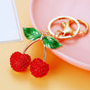 Zinc Alloy Fruit Lemon Car Keychain Diamondencrusted Cartoon Key Chain For Women