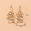 Zinc Alloy Geometric Dragon Motif Earrings With Fine Craftsmanship Light Luxury Fashion Jewelry For Women And Unisex Styling