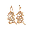 Zinc Alloy Geometric Dragon Motif Earrings With Fine Craftsmanship Light Luxury Fashion Jewelry For Women And Unisex Styling