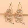 Zinc Alloy Geometric Dragon Motif Earrings With Fine Craftsmanship Light Luxury Fashion Jewelry For Women And Unisex Styling