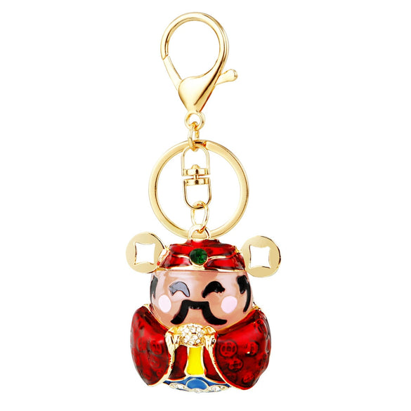 Zinc Alloy God Of Wealth Keychain For Women As Creative Gift
