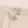 Zinc Alloy Leaf Hoop Earrings With Cut Out Design And Sparkling Zircon Rhinestone Accents For Women And Unisex Styling