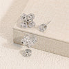 Zinc Alloy Leaf Hoop Earrings With Cut Out Design And Sparkling Zircon Rhinestone Accents For Women And Unisex Styling